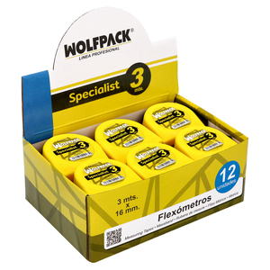 Set di 12 Flessometri Senza Freno, Lunghezza 3 Metri / Larghezza Nastro 16 mm. - Product Image 1