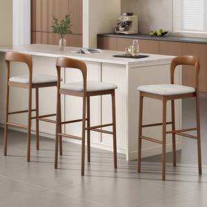 Tabourets de bar en bois haut de gamme, style nordique moderne, populaires pour la maison, la cuisine, le pub, le bar à domicile - Product Image 6