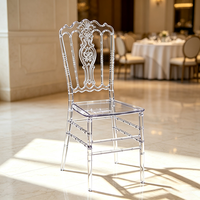 Chaise en acrylique transparente empilable pour usage commercial et domestique, chaise en acrylique cristal pour banquet, décoration de réception d'hôtel