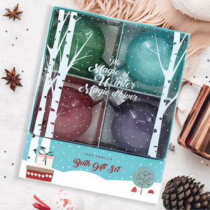 Starlit mekar mandi bulat untuk Fizzers gaya lucu Vegan & Ba-gratis tema Natal dalam kotak hadiah liburan - Product Image 6