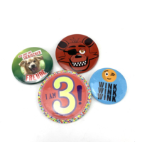 Badge en métal personnalisé pas cher en gros, bouton imprimé avec logo, carré, rond, 32mm, 37mm, 44mm, 58mm, en étain ou en tôle