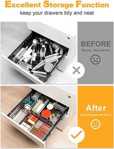 STOR Khay 6 Món Nhiều Kích Cỡ Thùng Đựng Đồ Trang Điểm Bàn Trang Điểm Và Ngăn Kéo Để Bàn Văn Phòng Bộ Sắp Xếp Ngăn Kéo Trong Suốt Có Thể Xếp Chồng - Product Image 6