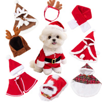 Ensemble de costumes de Noël pour animaux de compagnie, tenue de renne du Père Noël pour chien et chat, cape de Noël pour animaux de compagnie, chapeau, écharpe, bandeau, vêtements de fête pour chiens et chats