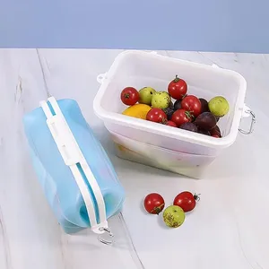 Zenidoo L-278 Boîte à lunch pliable réutilisable en silicone, résistante à la chaleur, pour préparation de repas, conteneur de stockage alimentaire 1500ml - Product Image 2