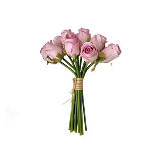 Bouquet de roses artificielles 12 têtes en soie haute simulation pour la décoration de la maison et de mariage - Product Image 5