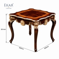Table d'appoint Fleuron Radiance Serpentine |   Table d'appoint de luxe de style rococo avec marqueterie et plateau doré - EKAR