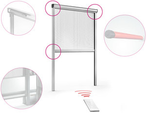 Kích Thước Siêu Lớn Chống Muỗi Điều Khiển Từ Xa Có Thể Thu Vào Cơ Giới Côn Trùng Màn Hình Cửa - Product Image 1