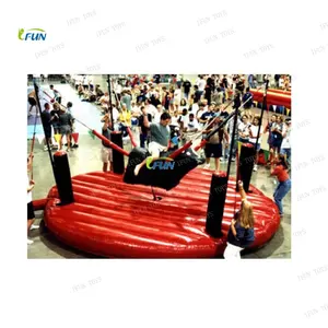 Interactive inflatable bungee mechanical bull ride arena / carnival games for kids and adults