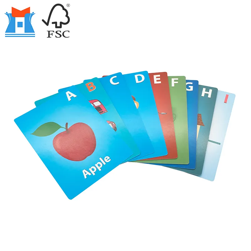 Çocuklar için özelleştirilmiş tasarım baskılı öğrenme Flash kart