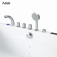 Baignoire autoportante rectangulaire moderne pour intérieur, avec fonction massage, en acrylique portable, drain intégré, écologique, garantie 5 ans, facile à nettoyer