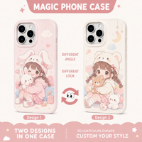 Coque de téléphone 3D lenticulaire personnalisée Vigreat Creative, image changeante, design inclinable unique, accessoire de téléphone tendance et cool, cadeau