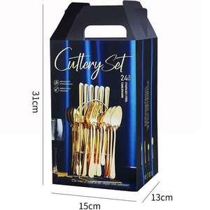 Ensemble de couverts de luxe en acier inoxydable M, couteau, fourchette, cuillère, support de rangement, boîte cadeau écologique pour la maison et les fêtes - Product Image 5