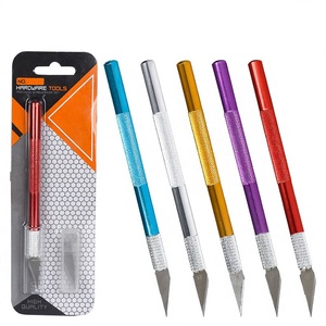 Aluminum Craft Knife Stainless Steel Blade 0.35 Mm Straight Edge Diy <b>Crafting</b> <b>Tool</b> With Protective Cap - Product Image 4