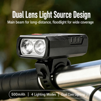 Lampes de vélo à LED, phare avant de vélo, affichage de la puissance, VTT, montagne, étanche, USB, lampe avant de vélo à LED