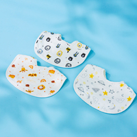 Chapeau et bavette en mousseline pour bébé, ensemble pour unisexe, garçons et filles, doux avec motif de dessin animé