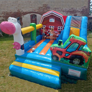 Inflable <span class=keywords><strong>Profesional</strong></span> Azul y Amarillo para Niños, Compre un <span class=keywords><strong>Castillo</strong></span> Inflable con Tobogán, Equipo de Juegos para Exteriores - Product Image 3