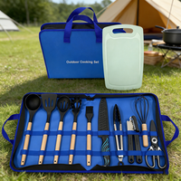 En promotion : Accessoires de barbecue, essentiels pour le camping et la randonnée, en silicone et acier inoxydable, écologiques, 12 pièces, ustensiles de cuisine portables pour l'extérieur