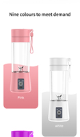Nuevo Modelo de Vaso Mezclador Portátil Tipo-C de 380 ml, Libre de BPA, de Acero Inoxidable, con Logotipo Personalizado, Exprimidor de Frutas para el Hogar, Viajes y Actividades al Aire Libre