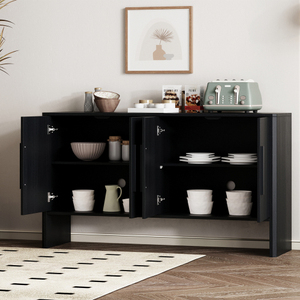 Armadio laterale retrò FCJ grande portaoggetti a 4 porte stile Vintage credenze