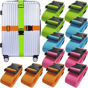 Wholesale Custom Logo Adjustable Travel Luggage Belt Nylon Webbing Luggage Straps For Suitcases