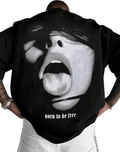 Người đàn ông của quá khổ 100% cotton jersey Áo Thun rắn con số in ngắn tay áo với Drop Vai thường xuyên phù hợp với overfit ove - Product Image 2