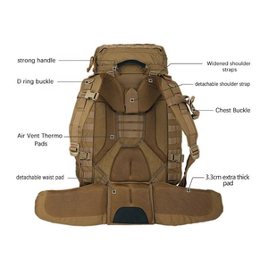 Mochila Táctica de Aventura de Gran Capacidad, 90L, Resistente, para Viajes al Aire Libre, Impermeable, a Prueba de Polvo, Transpirable, de Poliéster - Product Image 4