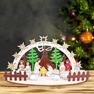 Decorazioni Natalizie in <span class=keywords><strong>Legno</strong></span> Ecologiche per Interni, Villaggio Decorativo per Vetrine, Regali di Natale, Decorazione Scenografica - Product Image 2
