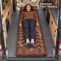 Matelas de couchage gonflable avec chambres à air ondulées, tissu laminé TPU, pompe à pied intégrée et oreiller intégré pour marque privée