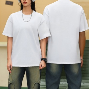 Gray Oversized O-Neck T-Shirt Heavyweight Knitted Cotton Blend <b>Blank</b> Streetwear Casual Mens Tee - Product Image 5