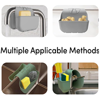 Selle d'évier en silicone de cuisine grise Caddy Organisateur Support pour éponges sur le robinet