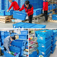 Caisses de transport empilables en plastique robustes pour le déménagement, caisses de manutention en plastique pour légumes, vente en gros