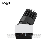 Spot encastré LED COB moderne en aluminium sans cadre, réglable, 8W 18W 25W, IP65, dimmable, CRI 90 élevé