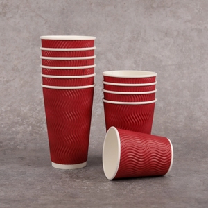 Taza de embalaje de café bebida caliente desechable lámina de oro estampado 8oz 10oz 12oz 16oz taza de café para llevar vasos de papel de pared doble - Product Image 3