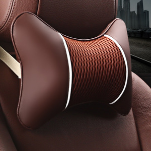 Coussin de nuque pour appuie-tête de voiture en cuir 3D, fermeté moyenne, toutes saisons, ajustement universel - Product Image 3
