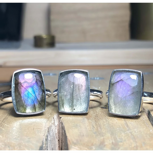 Nouvelle bague tendance en larimar rectangulaire de 10x12 mm, pierre élégante, bague sertie en argent sterling 925, pour un usage quotidien, bijoux pour elle - Product Image 1