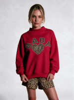 Sweat-shirt à col montant imprimé pois, ensembles assortis Maman et Moi, combinaison bulle oversize, hiver, 100% coton, anti-plis