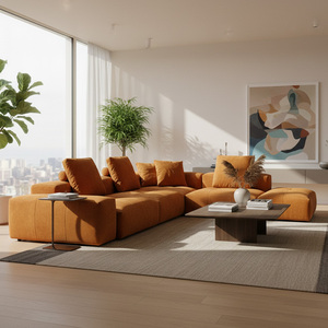 Juego de sofá Seccional de lujo moderno sofá de tela muebles de sala de estar en forma de L sofá de esquina Modular cama hogar <span class=keywords><strong>Hotel</strong></span> apartamento uso - Product Image 3