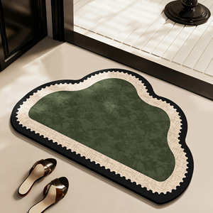 Tappetino da Bagno Hapton in Stile Retrò Francese, Forma Aliena in Camoscio Tinta Unita, Assorbente e Antiscivolo per Porta del Bagno - Product Image 6