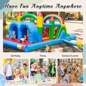 Ngoài trời Inflatable chướng ngại vật nhà Trampoline, thương mại cấp PVC, lâu đài đầy màu sắc với trượt nước và kèm theo hồ bơi - Product Image 5