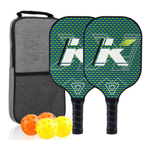 Raquetas de Pickleball de fibra de vidrio, 2 piezas con 4 pelotas, bolsa de transporte, equipo deportivo antideslizante para exteriores - Product Image 5