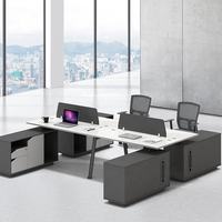 Bureau d'ordinateur moderne 4 places, prix usine, poste de travail modulaire, table d'écriture, mobilier de bureau 5-9 pièces