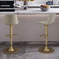 [En Stock] Tabouret de Bar Moderne Luxe Léger, Hauteur Réglable, Chaise Haute Européenne pour Cuisine, Îlot ou Comptoir de Bar à Domicile