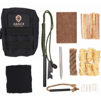 Kit de survie professionnel en jungle avec soufflet de poche, bâtons de feu en bois gras et allume-feu pour le camping, la chasse et les activités de plein air