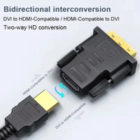 Adaptador DVI a HDTV para interfaz DVI a HDMI, conversión bidireccional, convertidor de vídeo DVI macho a HDTV hembra para PC, HDTV, proyector