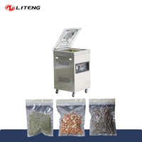 Machine de mise sous vide électrique en acier inoxydable LITENG DZ-400/2E pour sachets, papier, feuille d'aluminium et emballages alimentaires