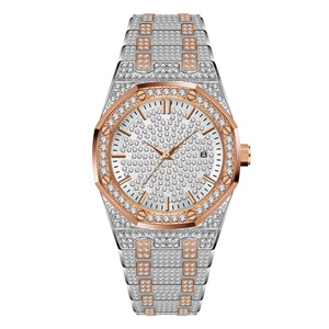 Nouvelle montre pour homme Hip-hop avec bracelet, grand cadran entièrement serti de diamants, résistante à l'eau - Product Image 3
