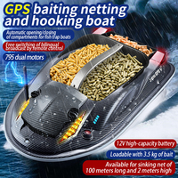 Bateau Amorçeur Professionnel Grande Taille GPS Télécommandé Construction en Plastique Durable Portée 500m avec Commande Vocale et Largage d'Hameçon