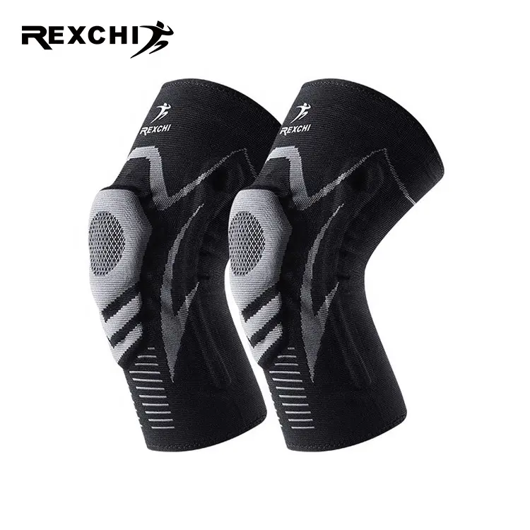 REXCHI HX18 Vendita Calda del Ginocchio Supporto di Compressione Ad Alta Elastico In Silicone Sport un dispositivo di Protezione del Gomito E del Ginocchio Pastiglie Per Il Motociclo