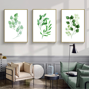 Áp Phích Vải Bố Hình Lá Màu Xanh Lá Cây Tranh Sơn Dầu Trang Trí Nghệ Thuật Trong Nhà Tường Phòng Khách Không Khung Trên Áp Phích Và Tranh In Tranh Nghệ Thuật - Product Image 3