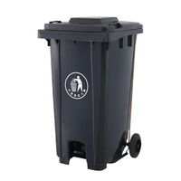 Poubelles en plastique de 63 gallons 240L pour l'extérieur, poubelles de recyclage avec roues, poubelle à pédale